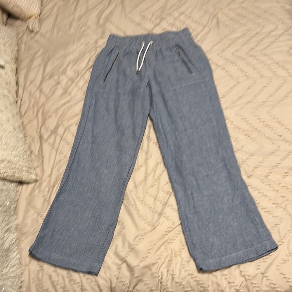 Athleta Light Blue Pants with Drawstring
